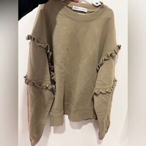 Rebecca Minkoff Ruffle Sleeve Sweatshirt - Taupe
